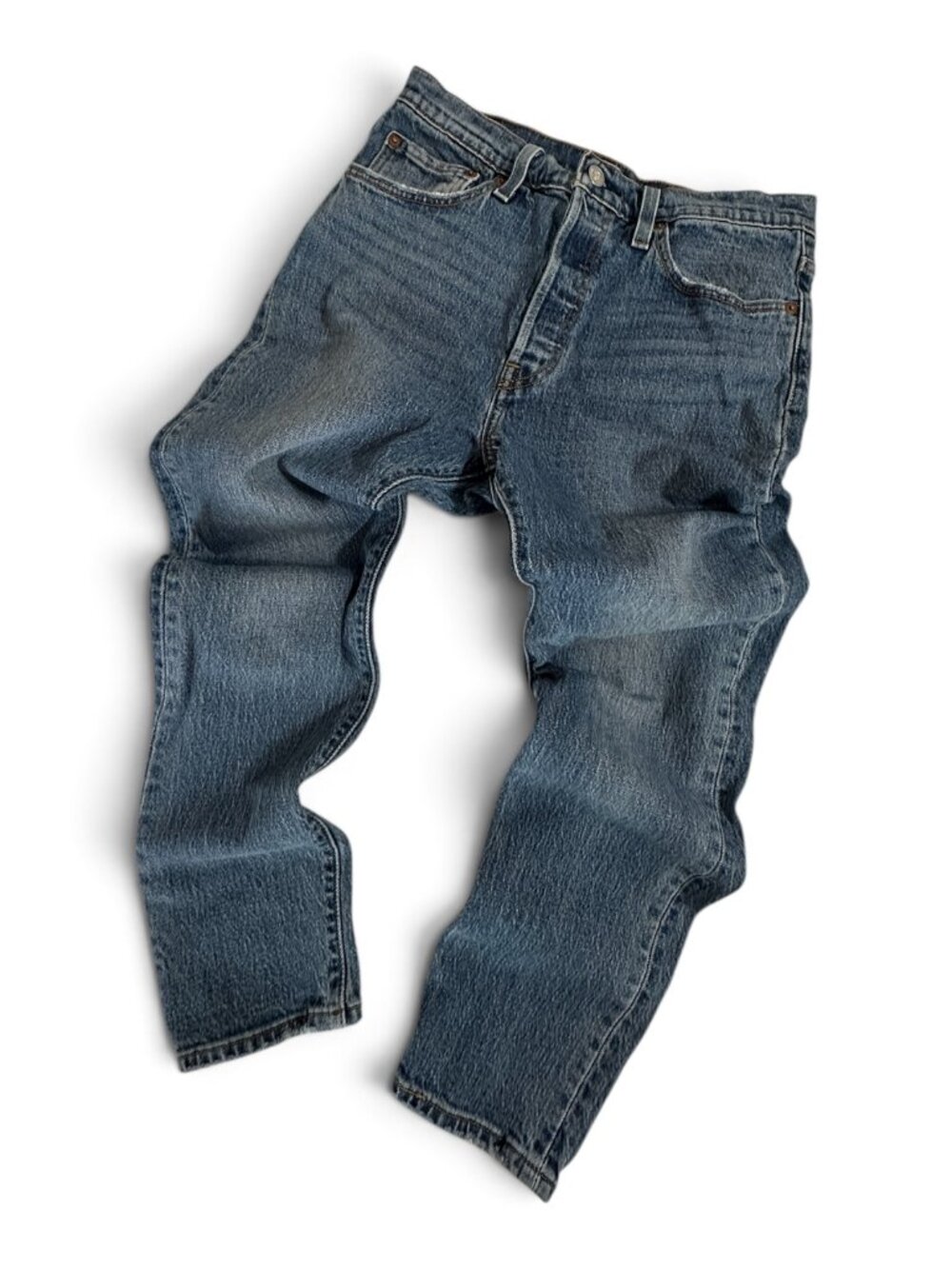 Levi's Womens 501 S Jeans Denim Size 28 Button Fly Medium Wash Straight Leg